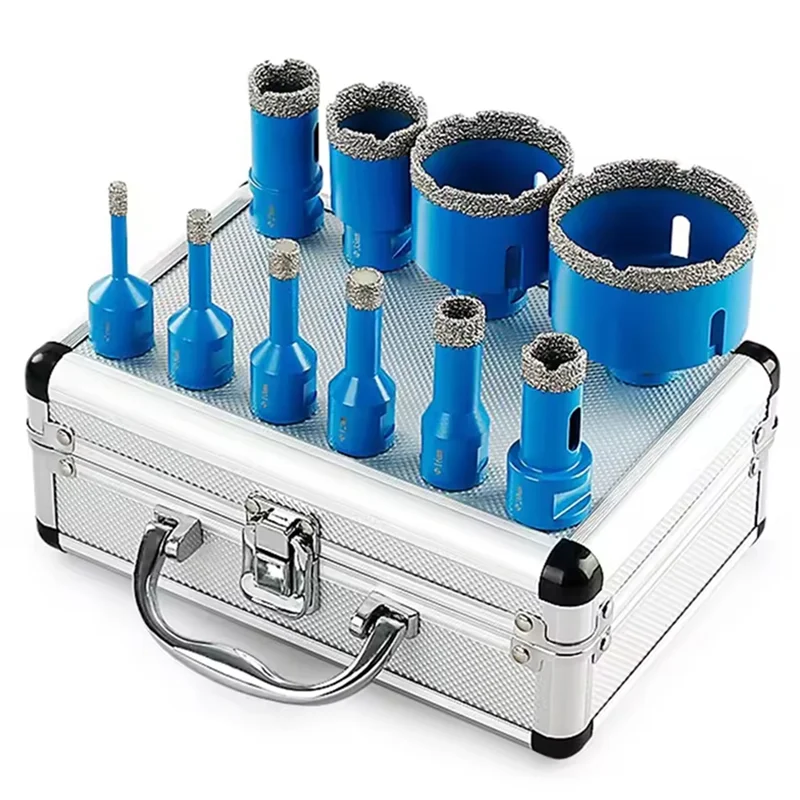 

ABKO-10Pcs Brazed Dry Drill Bits Kit M14 Thread Diamond Drill Bit Hole Saw Set Tile Marble Stone Hole Opener