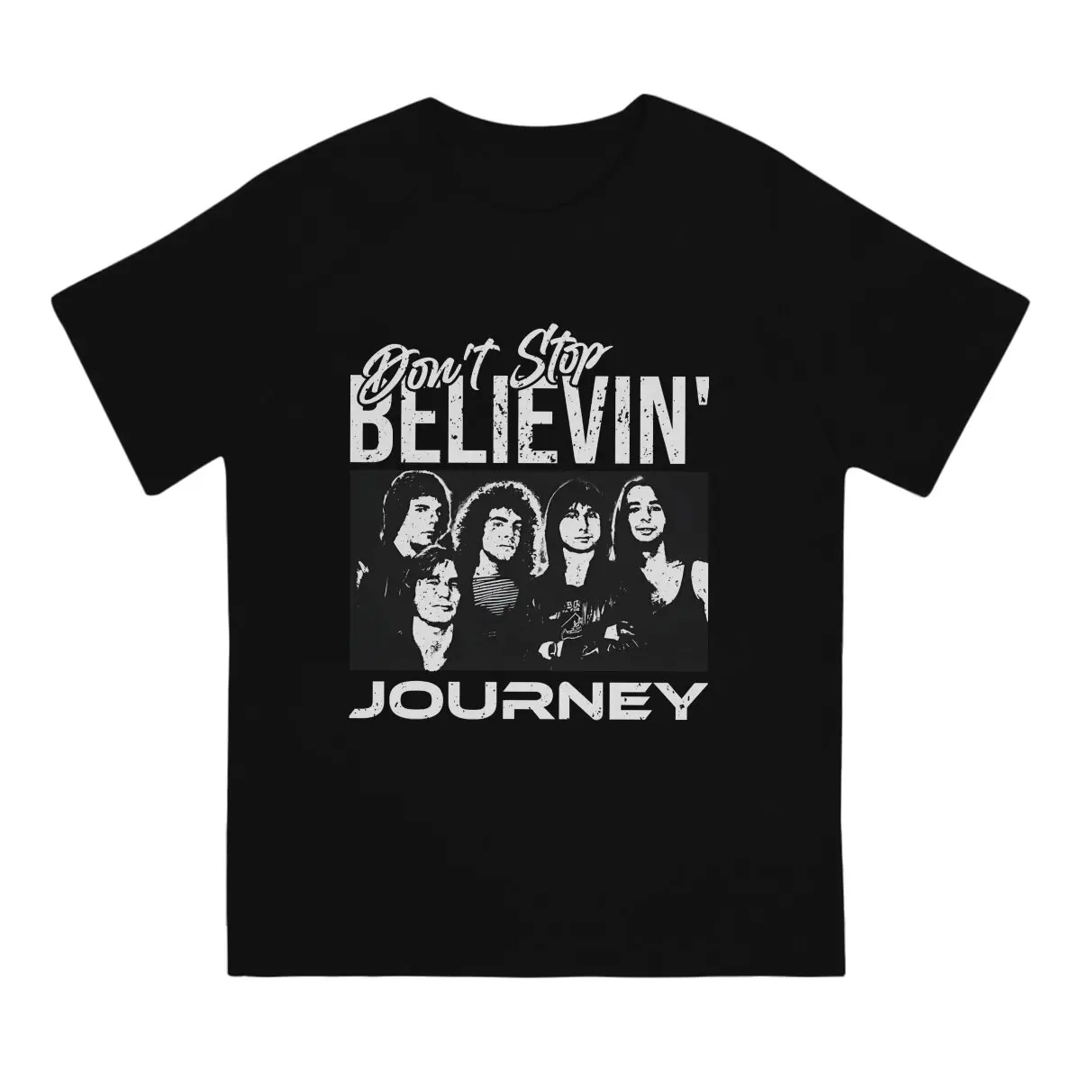 Believin T Shirts Men 100% Cotton Awesome T-Shirt O Neck Journey The Band Tees Short Sleeve Clothes Printing