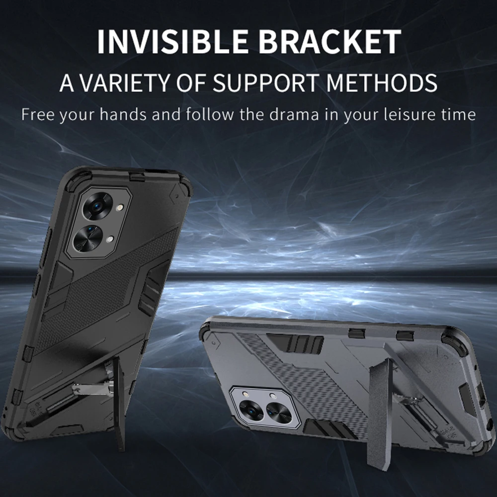 Heavy Duty Camera Shockproof Armor Coque for OnePlus Nord 2T 2 T Case Hidden Stand Cover One Plus OneMore Nord2T CPH2399 6.43