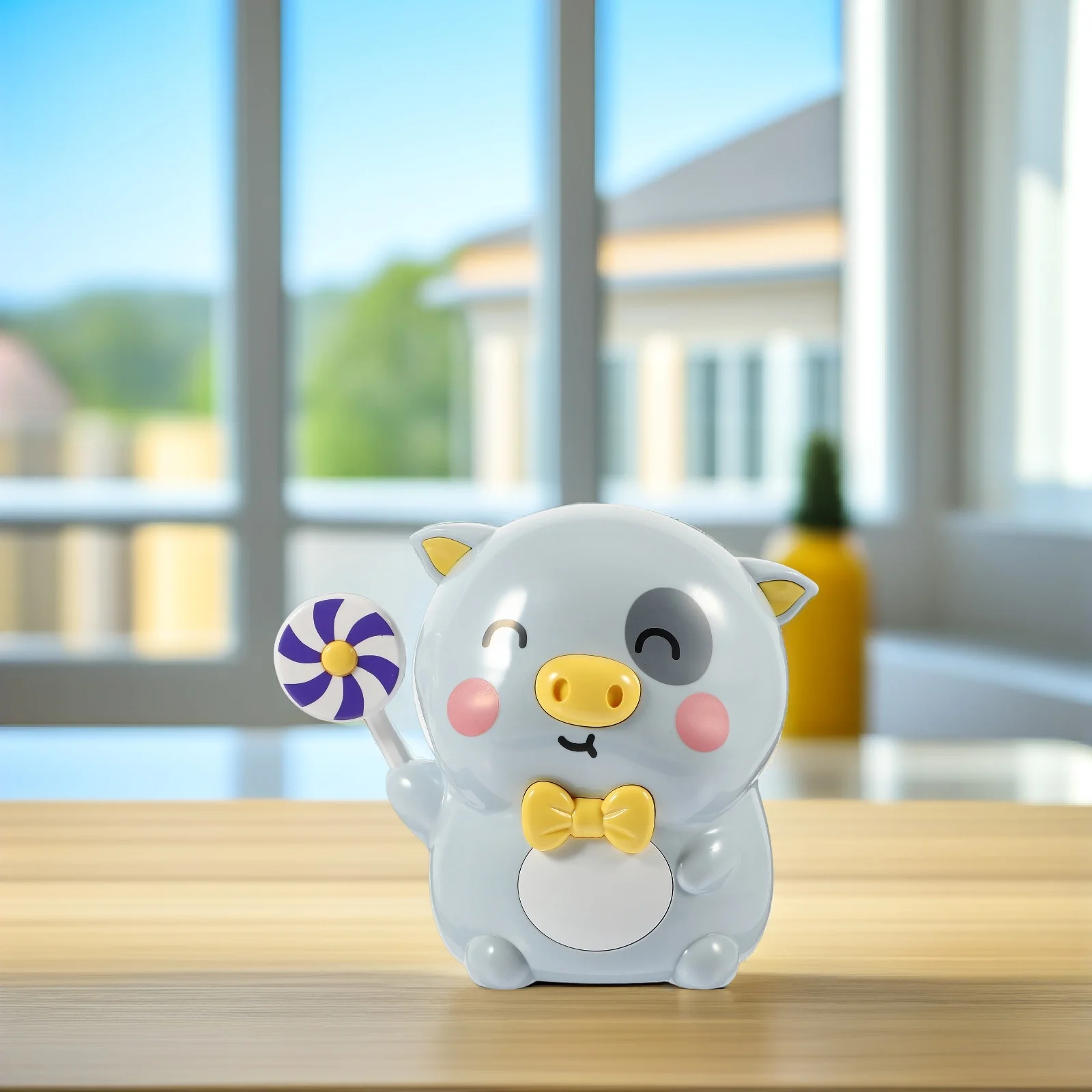 1pc Schattige Mooie Abs Cartoon Varken Munt Bank Lollipop Sleutel Geldbesparende Pot Desktop Decoratie Voor Kinderen Verjaardag Kerstcadeau