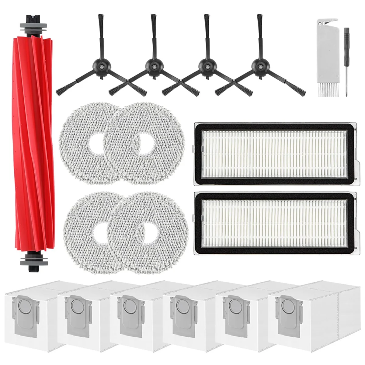 Accessories for Roborock Q Revo Pro, Q Revo MaxV, Q Revo S Vacuum Cleaner Main Brush HEPA Filters Dust Bags Wipes