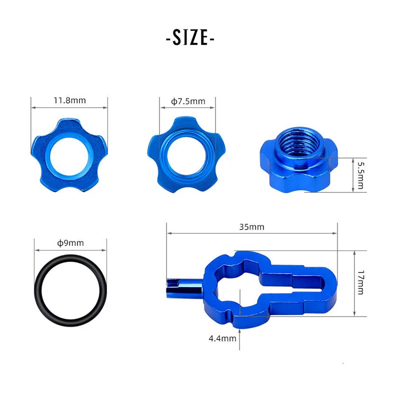 TOOPRE Bicycle Tubeless Presta Valve Schrader Valve Conversion Nut Adapter Valve Rim Conversion Nut with Installation Wrench