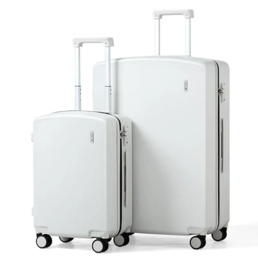 

Hanke Hard Shell Luggage Sets 2 Pieces Carry On and Checked Luggage with Spinner Wheels Durable PC Hardside Rolling Suitcase fo