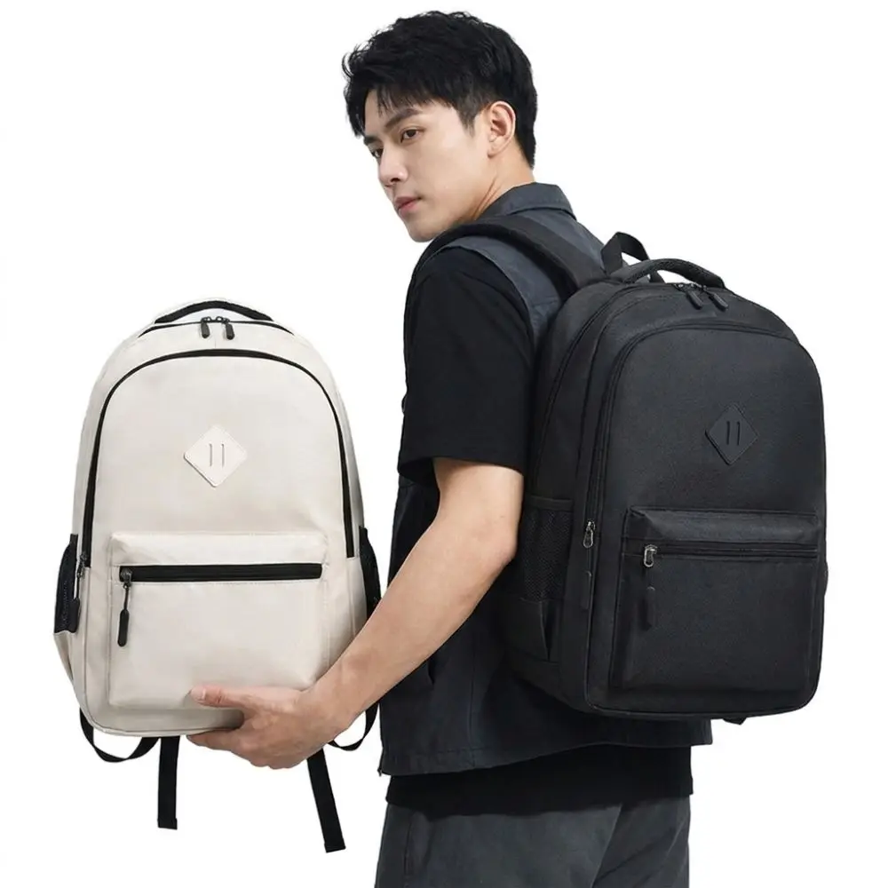 Solid Color Casual Backpack Simple Design Lightweight Daily Backpack Durable Multi-Compartment Travel Backpack Daily Commuting