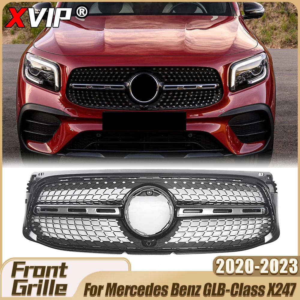 

Решетка радиатора XVIP Front Chrome Black Diamonds Style Racing (верхняя) для Mercedes-Benz GLB-Class X247 2020-23 GLB200 GLB250 Facelift