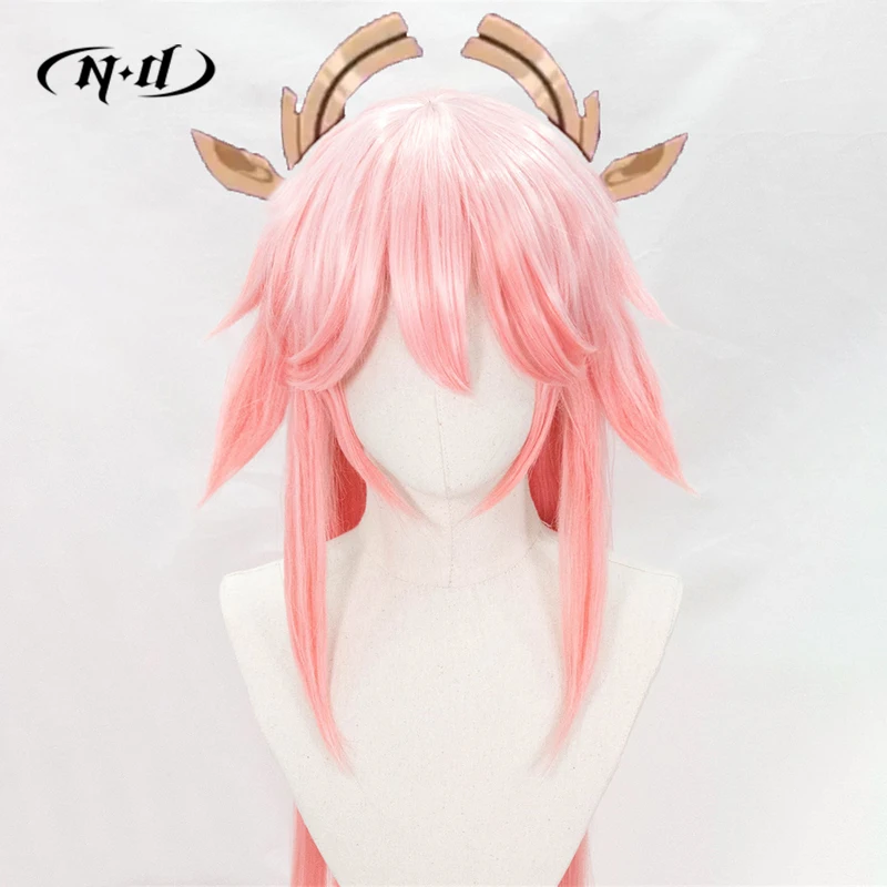 엔드야 마이코 코스프레 가발 겐신 임팩트 코스프레 헤어피스 히트레지스턴트 합성 여성용 코믹콘 코스어 게임 파티