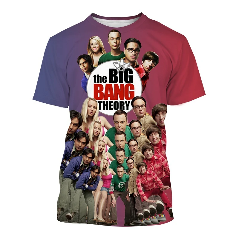 TV Series The Big Bang Theory Summer 3D Printing Short-sleeved Round Neck Men\'s T-shirt Hip-hop Fashion Casual Unisex Cool Tops