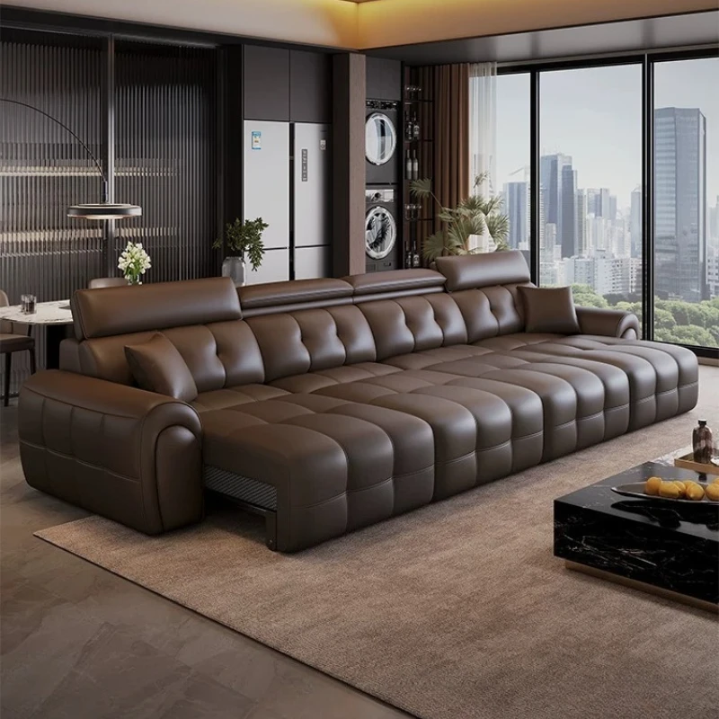 Lawrence Zero-Wall Electric Recliner Leather Sofa Bed Modern 2-in-1 Convertible Couch for Living Room & Home Use furniture