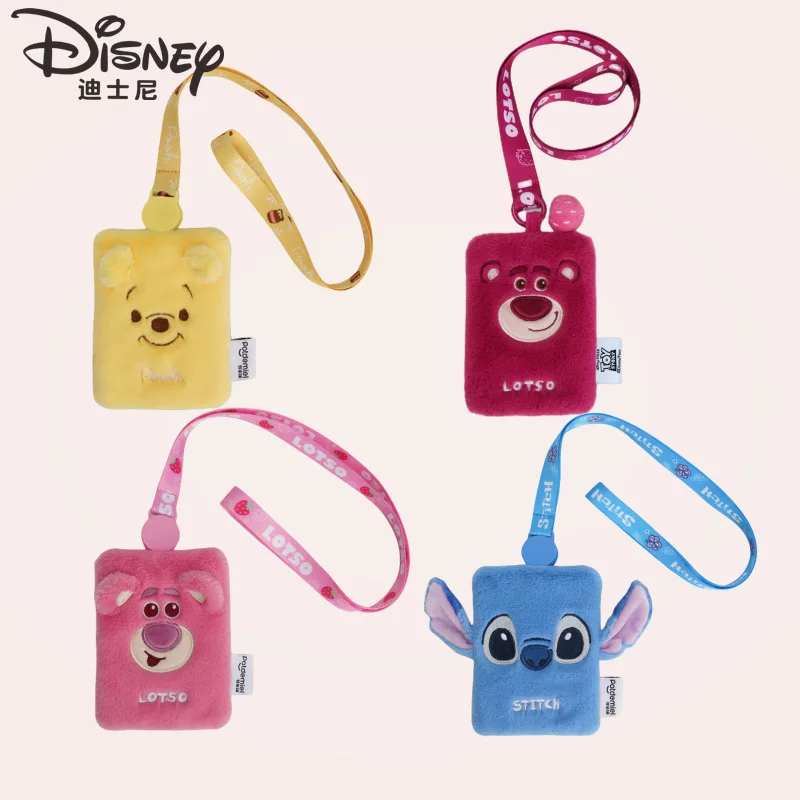 Miniso The New Anime Cartoon Disney Lotso Stitch Plush Card Holder Id Card Holder Access Card Bus Card Protective Case Badge