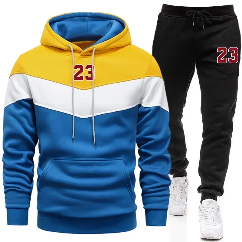 Autumn Winter Home Outdoor Comfort Fashion Hoodie Tracksuit 2026 New Arrival Men's Sportswear Hooded Sweatshirt Black Sweatpants - view 3