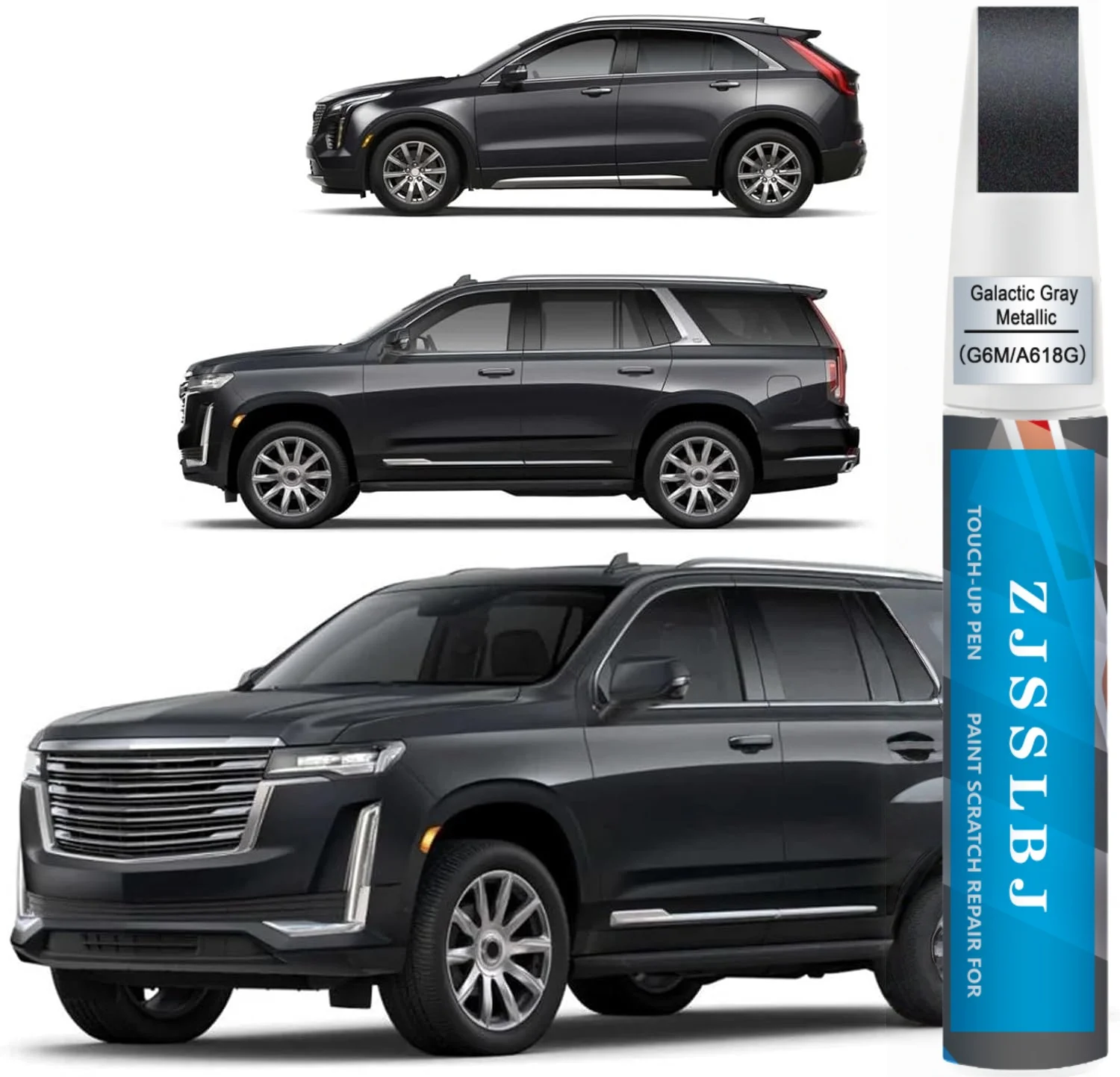 Galactic Gray Metallic(G6M/A618G) Touch Up Paint Compatible with Cadillac Exact Match 2 in 1 Touch up Paint for Chips and Nicks