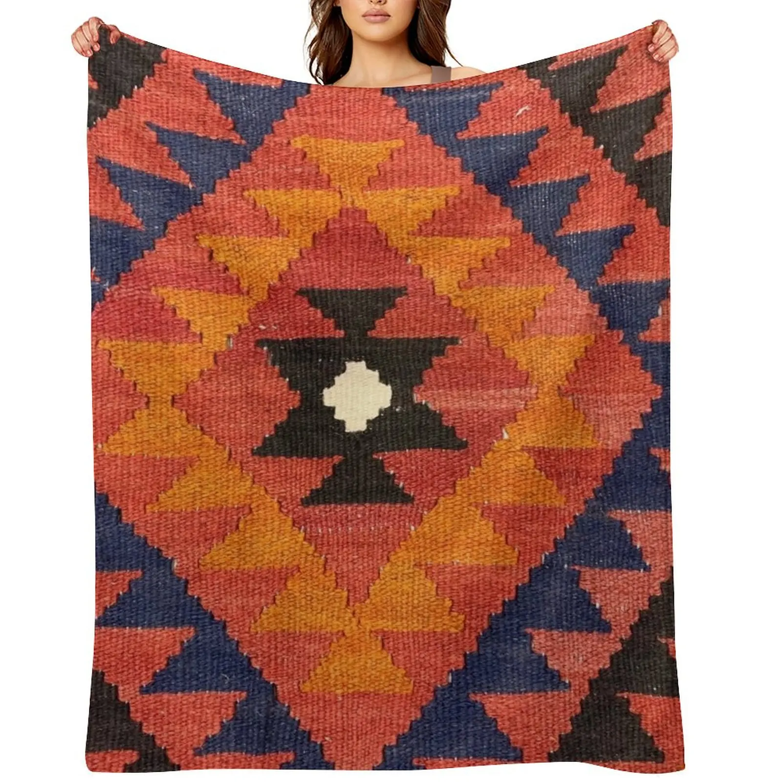 

Decorative Kilim, Navaho Weave, Woven Textile Throw Blanket warm winter cosplay anime Luxury Thicken Kid'S Blankets