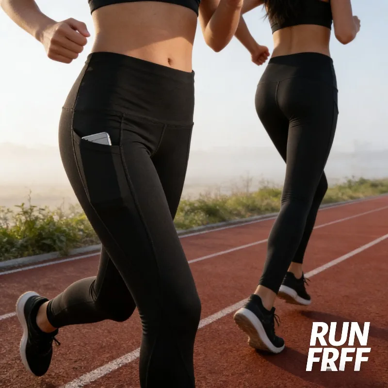 Women High Waist 7 8 Length Yoga Pants Color Block Pockets High Stretch Running Sports Base Layer Comfortable Performance Fit