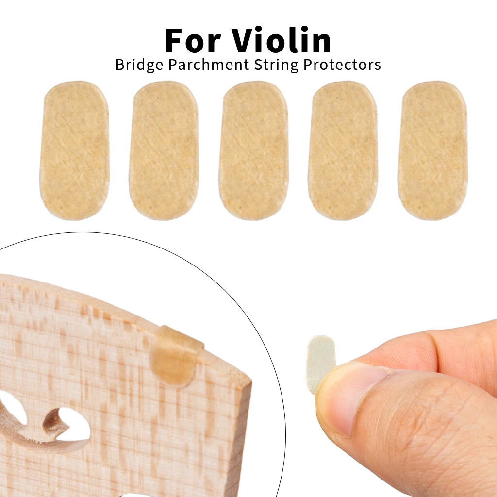 5PCS Violin Bridge Parchment String Protectors For E  Protecting  Viola Parts Real Lamb Skin Instruments Accessories