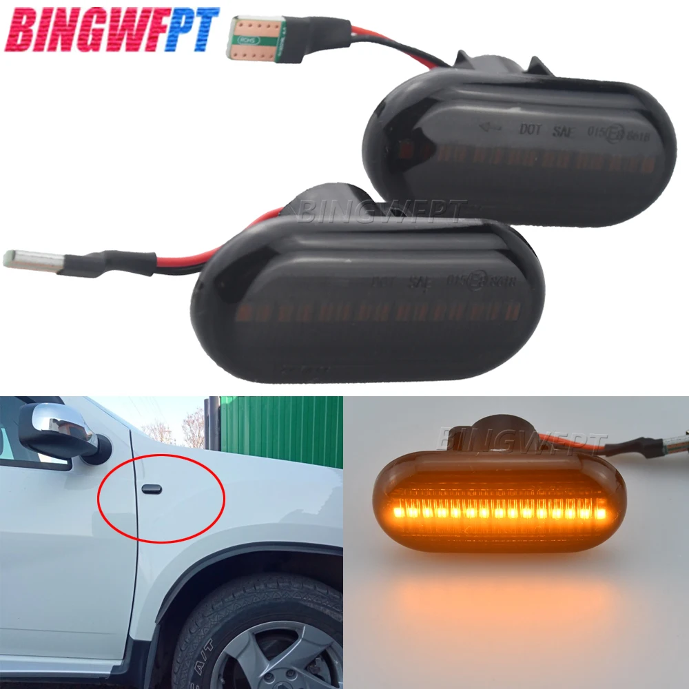 Per Dacia Duster Dokker Lodgy Renault Megane 1 Clio1 2 KANGOO ESPACE Smart Fortwo 453 Led Dinamico Indicatori di direzione laterali Luci