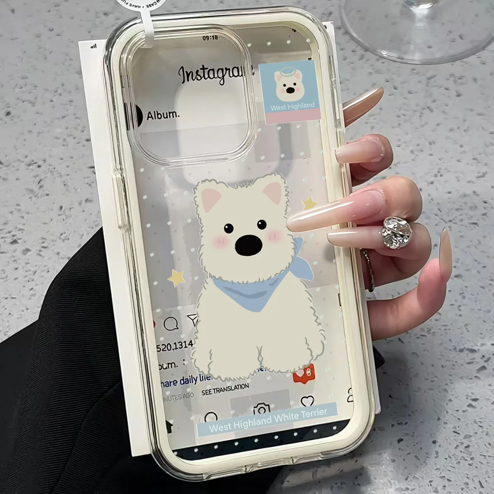 Polka Dot Welpen-Handyhülle für Samsung Galaxy S26 Ultra S25 S24 Plus s22 s23 Plus FE A57 A54 A55 A16 A35 A36 A37 5G Transparente Hülle – Detail 4