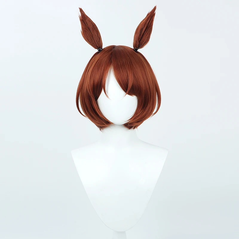 Anime Game Uma Musume Pretty Derby Sakura Laurel Cosplay Wig Tail Ears Roleplay Party Costume Prop Synthetic Hair Heat
