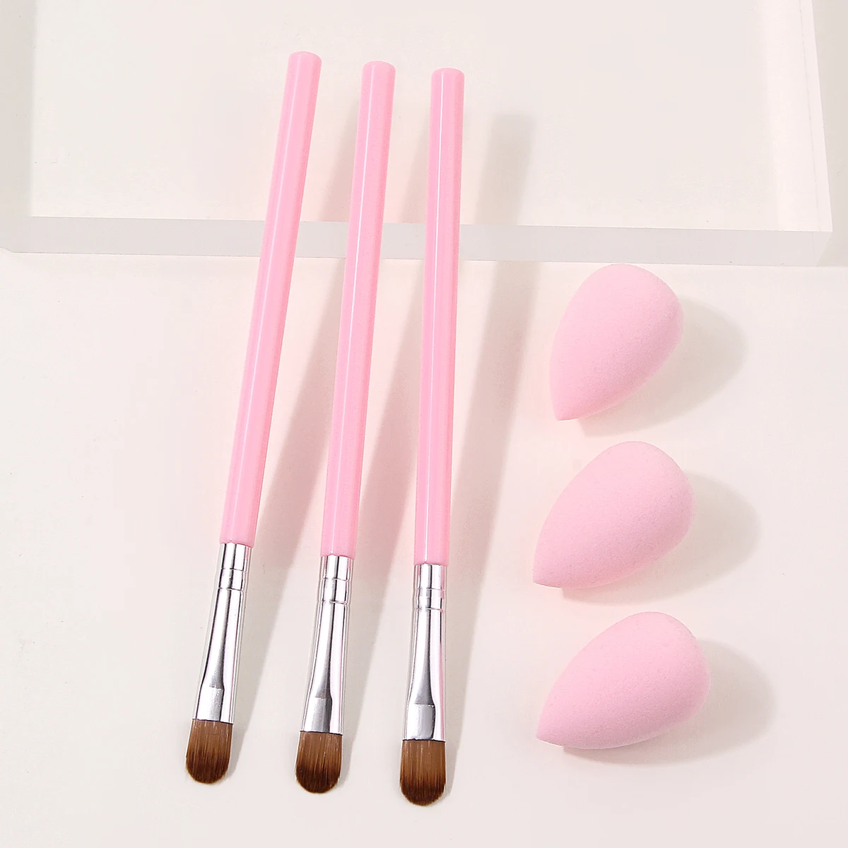 Beauty Makeup Eyeshadow - 6개입 핑크 핸들 아이섀도 브러쉬 세트