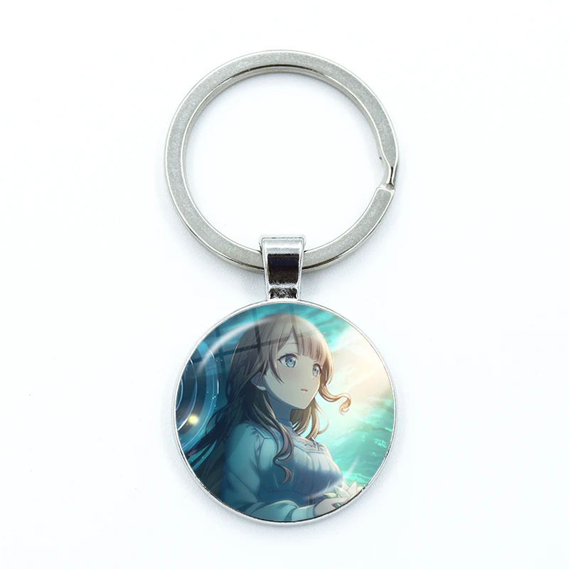 Project SEKAI Anime Mochizuki Honami Leo/Need Keychain Glass Cabochon KeyRing Bag Car Key Chain Ring Holder Jewelry Gifts