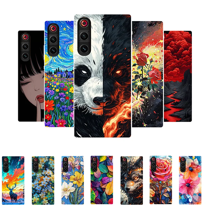 

For ZTE Nubia RedMagic 10 Air NX779J Case Panda Soft Silicone Full Protection Back Cover For Red Magic 10 Air Magic10Air Fundas