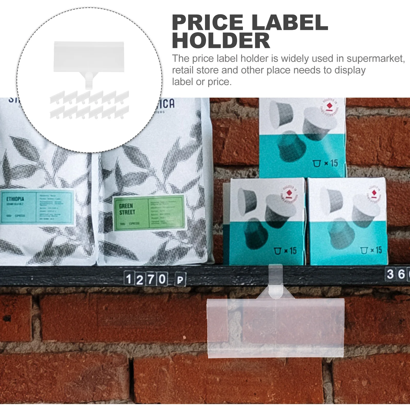 

20Pcs Clip on Label Holder for Storage Bins Wire Shelves Price Display Tags Plastic Retail Merchandise Organizer Easy to Install