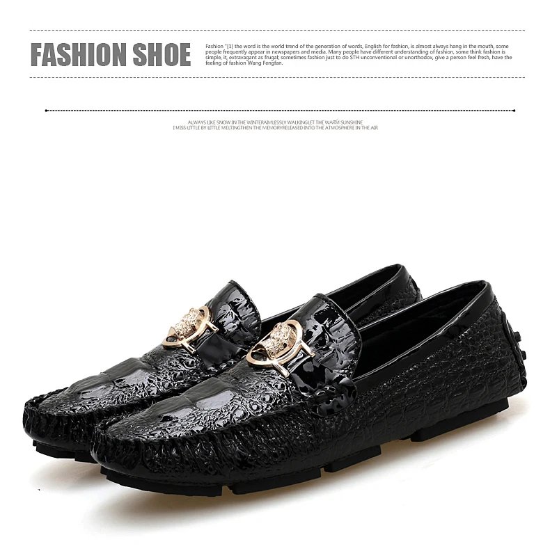 Herren-Slipper mit Krokodilmuster, Frühling/Sommer 2025, Britischer Stil, Glänzendes Leder, Lässige Loafer, Handgefertigt – Detail 29
