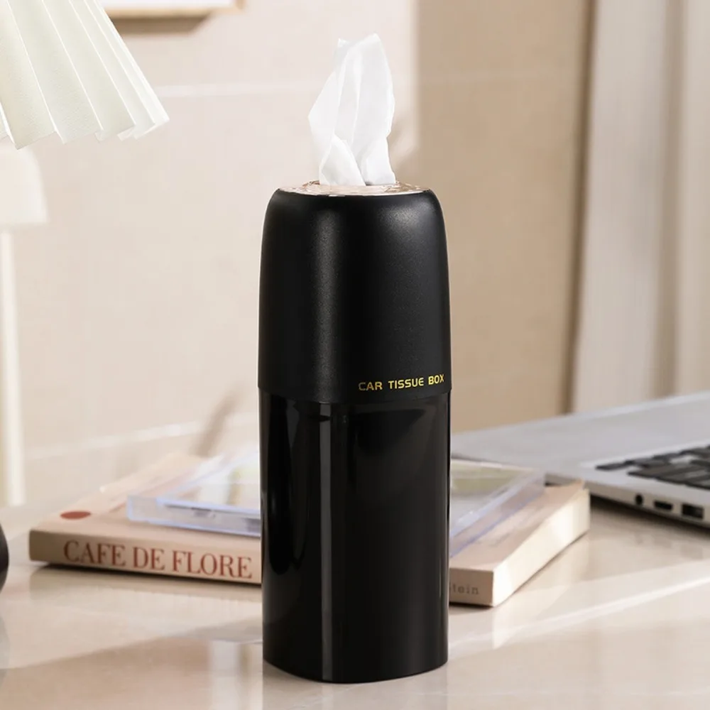 

Refillable Car Tissues Cylinder Tissue Dispenser Cup Holder Round Tube Tissue Container Large Capacity Space-saving