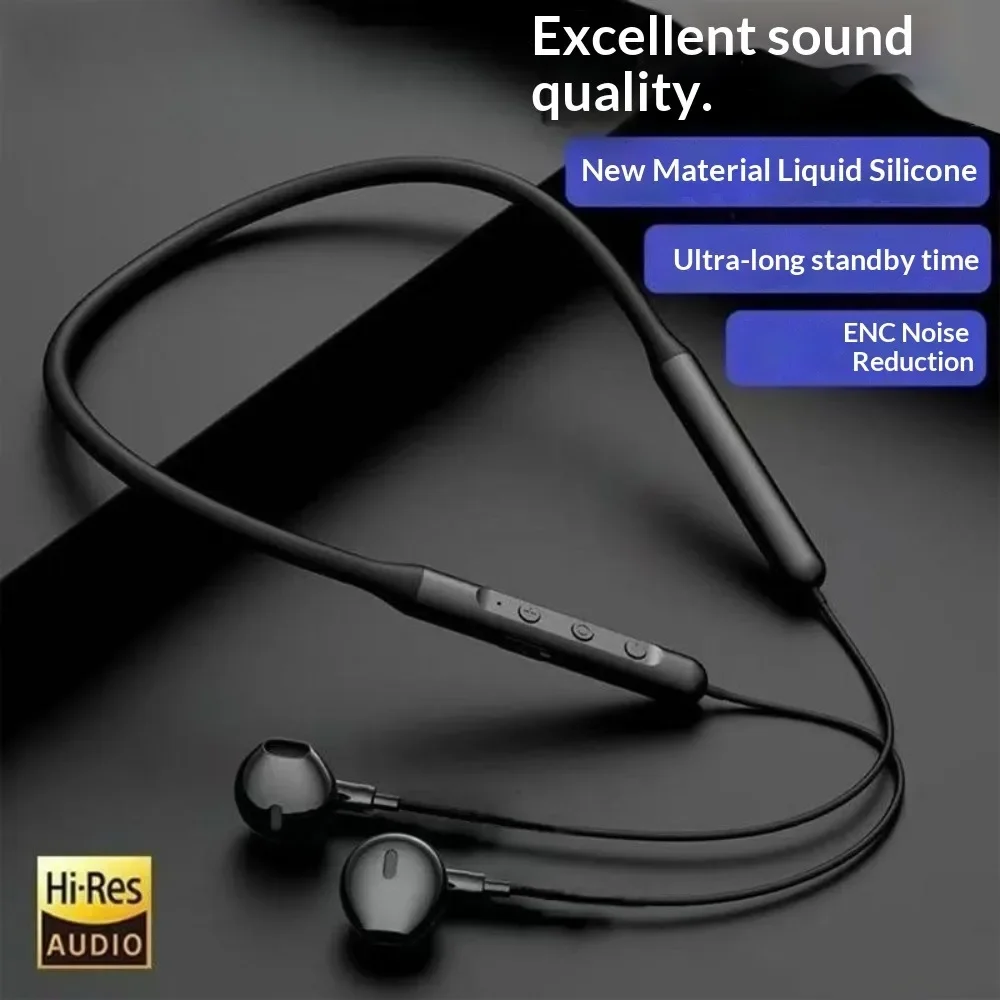 Neck-Hung Bluetooth Headphones New Model Noise Cancellation HiFi Stereo Sound Ultra-Long Battery Life Comfortable Non-In-Ear for