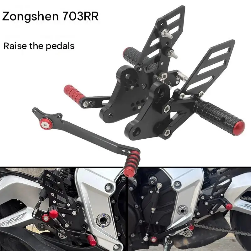 FOR ZONTES 703RR CNC Aluminum Racing Riser Footpegs Multi-Position Adjustable Ground Clearance Increased for Lean Prevention