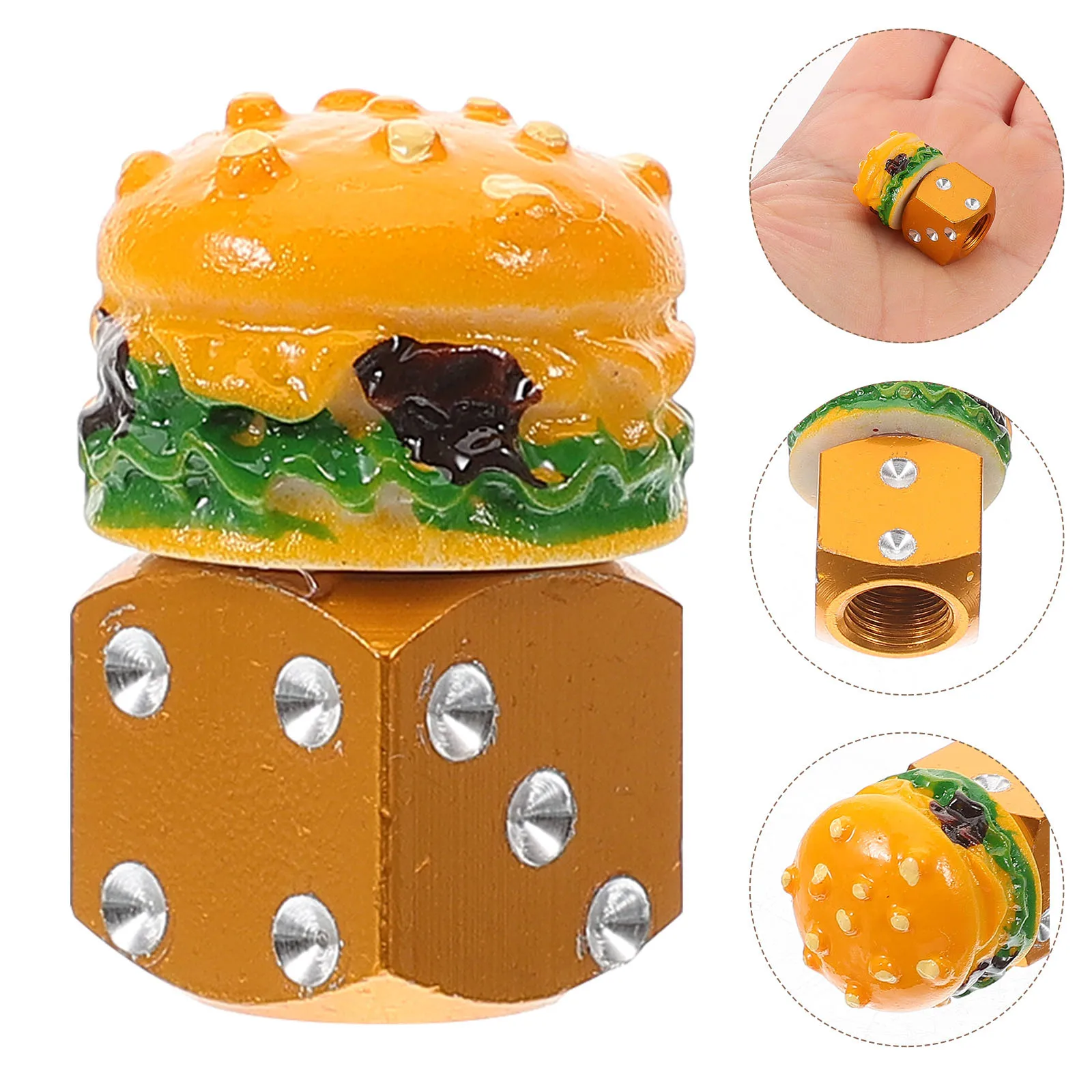 

1pcs Hamburg Bike Valve Caps Stainless Steel Tire Valve Stem Covers For Bicycle Protection Decor Cycling Accessories