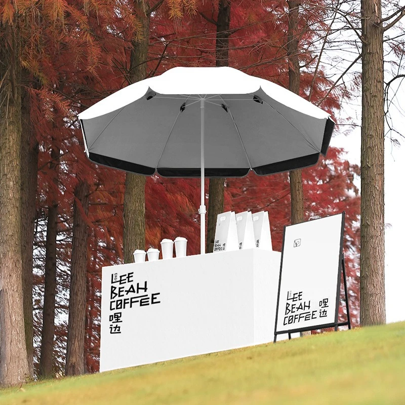 JMZ Large Sun Umbrella Outdoor Double Layer Parasol for Beach Courtyard Stall Advertising Custom Printing Big Size Windproof