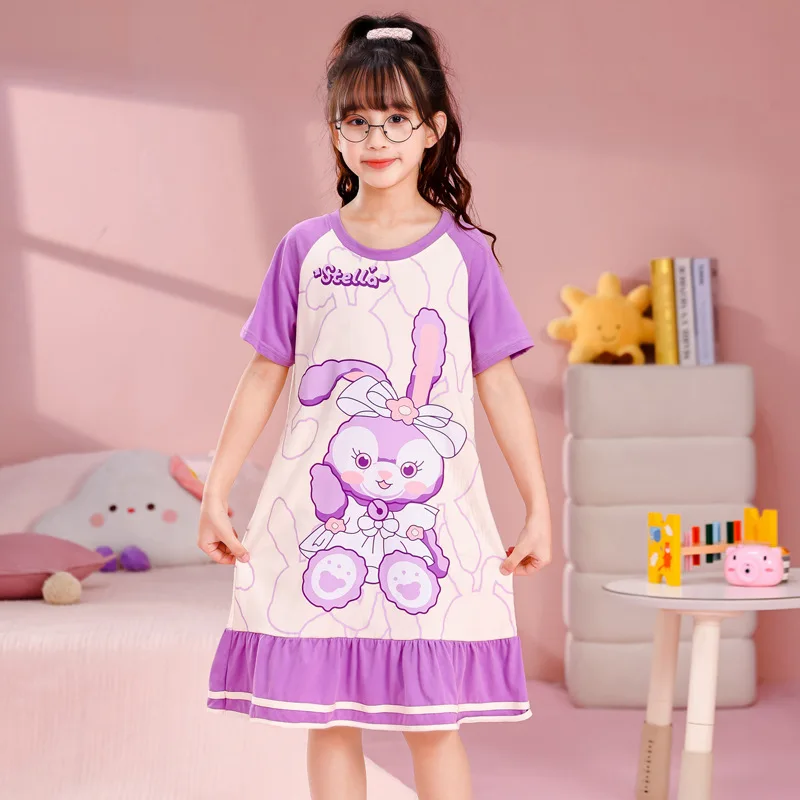 Girls Nightgown Nightdress Girls' Pajama Dress Child House Clothing Children Summer Pajamas Sleepwear Robe Children's Mother