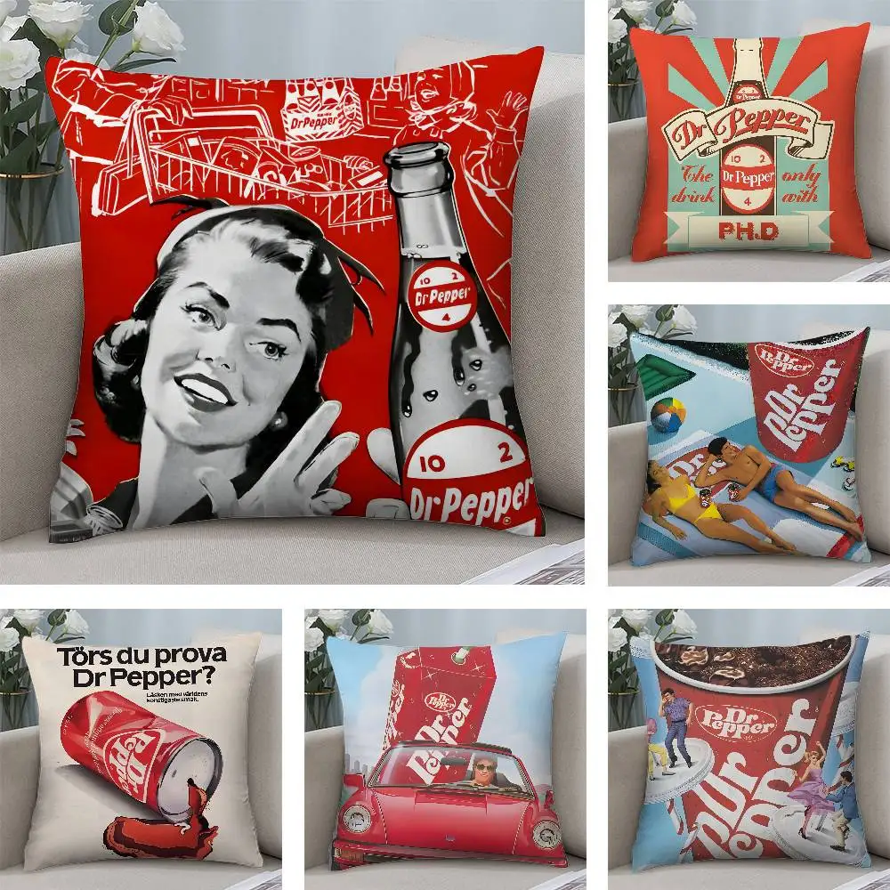 

D-Dr Pepper Pillow Case Plush Fabric Soft Pillowcase Double Sided Print Cushion Cover Household Gifts