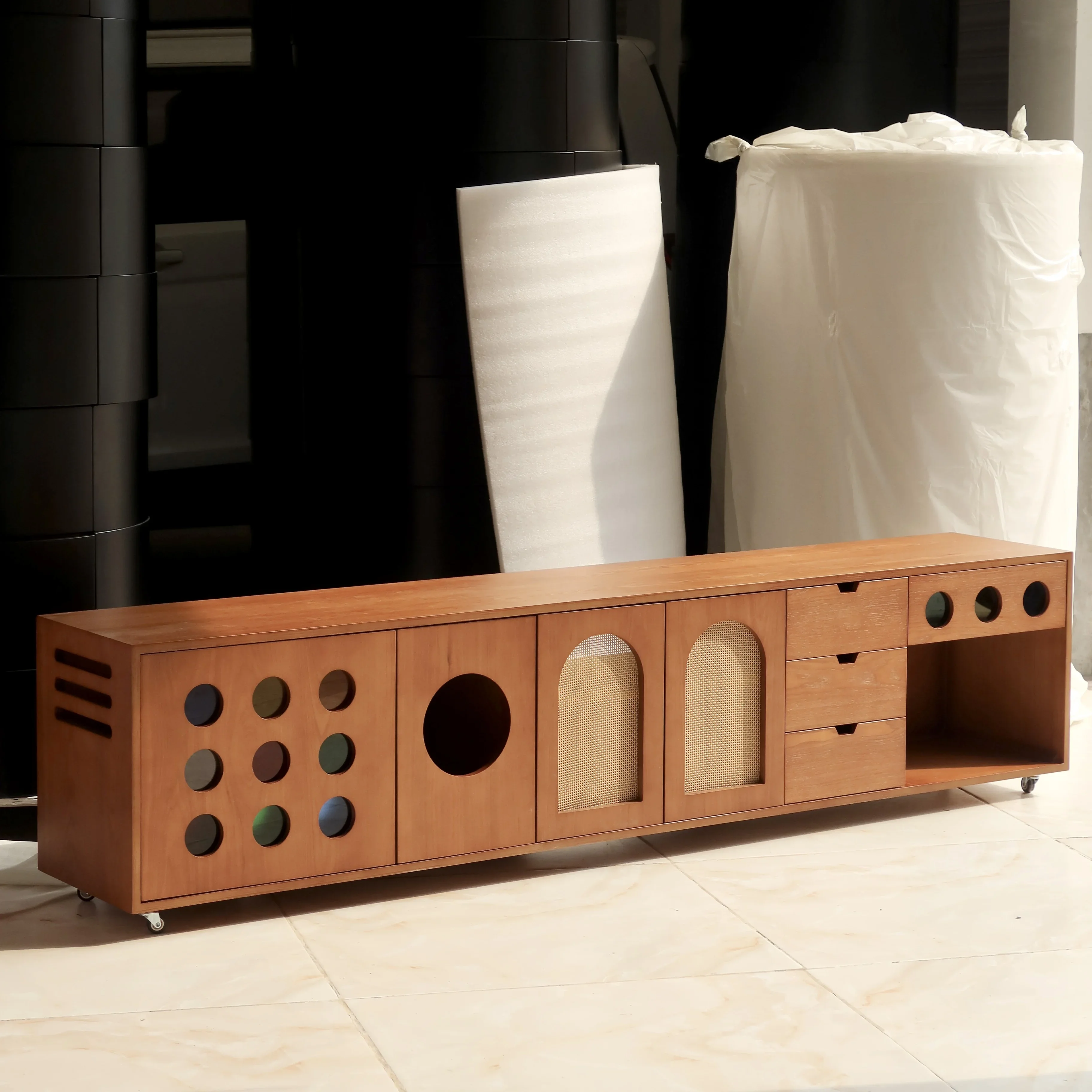 

Medieval style pet TV cabinet retro cat cabinet mobile floor cabinet design pet furniture