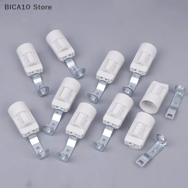 Zinc Alloy E14 Socket Candelabra Lamp Holder 10 Piece Set with Bracket for Crystal Light Fixtures