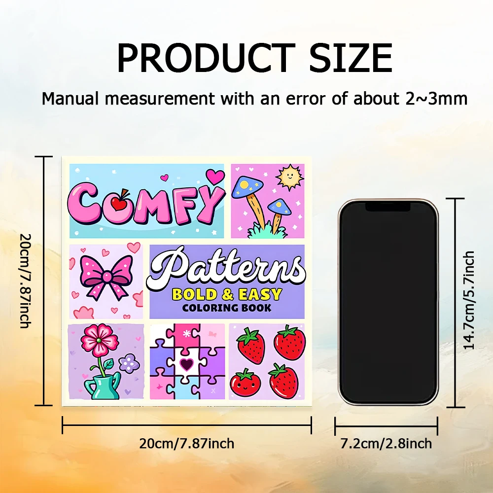 كتاب تلوين بأنماط جريئة وسهلة للبالغين، كتاب رسم لطيف، هدية مثالية للحفلات وأعياد الميلاد