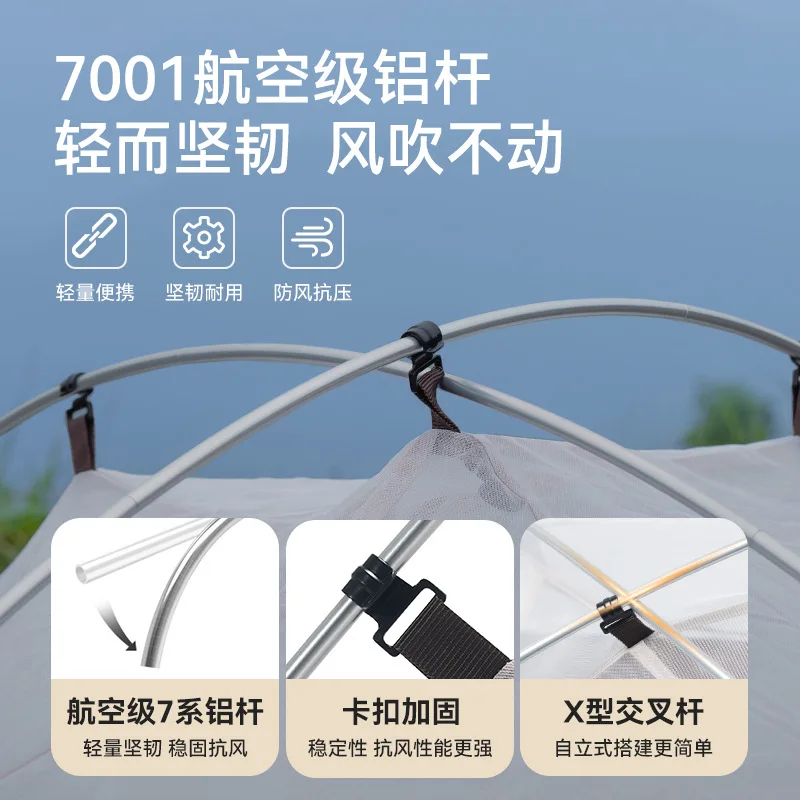 خيمة مانسون للمشي لمسافات طويلة في الهواء الطلق قابلة للطي وخفيفة الوزن ومقاومة للرياح #5