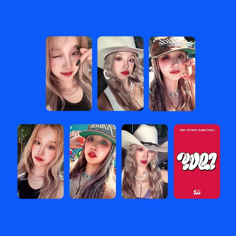 6 teile/satz kpop gidle yuqi yuq1 mini album fotokarten k4 sw pb kaninchen am ver selfie lomo karten neverland fans sammel geschenke