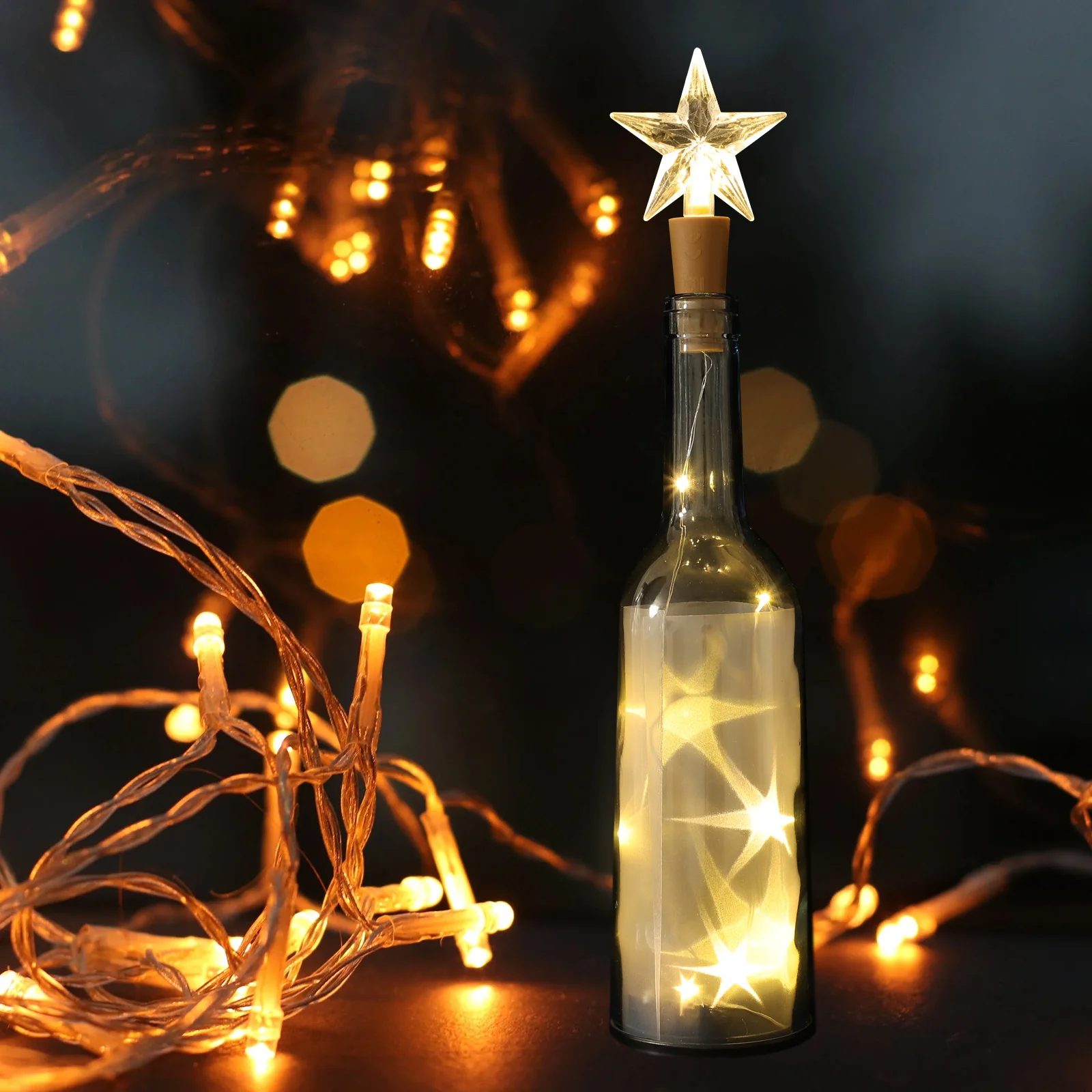 

2 Pcs Bottle Stopper Lights Led Cork for Bottles String Wedding with Corks Liquor