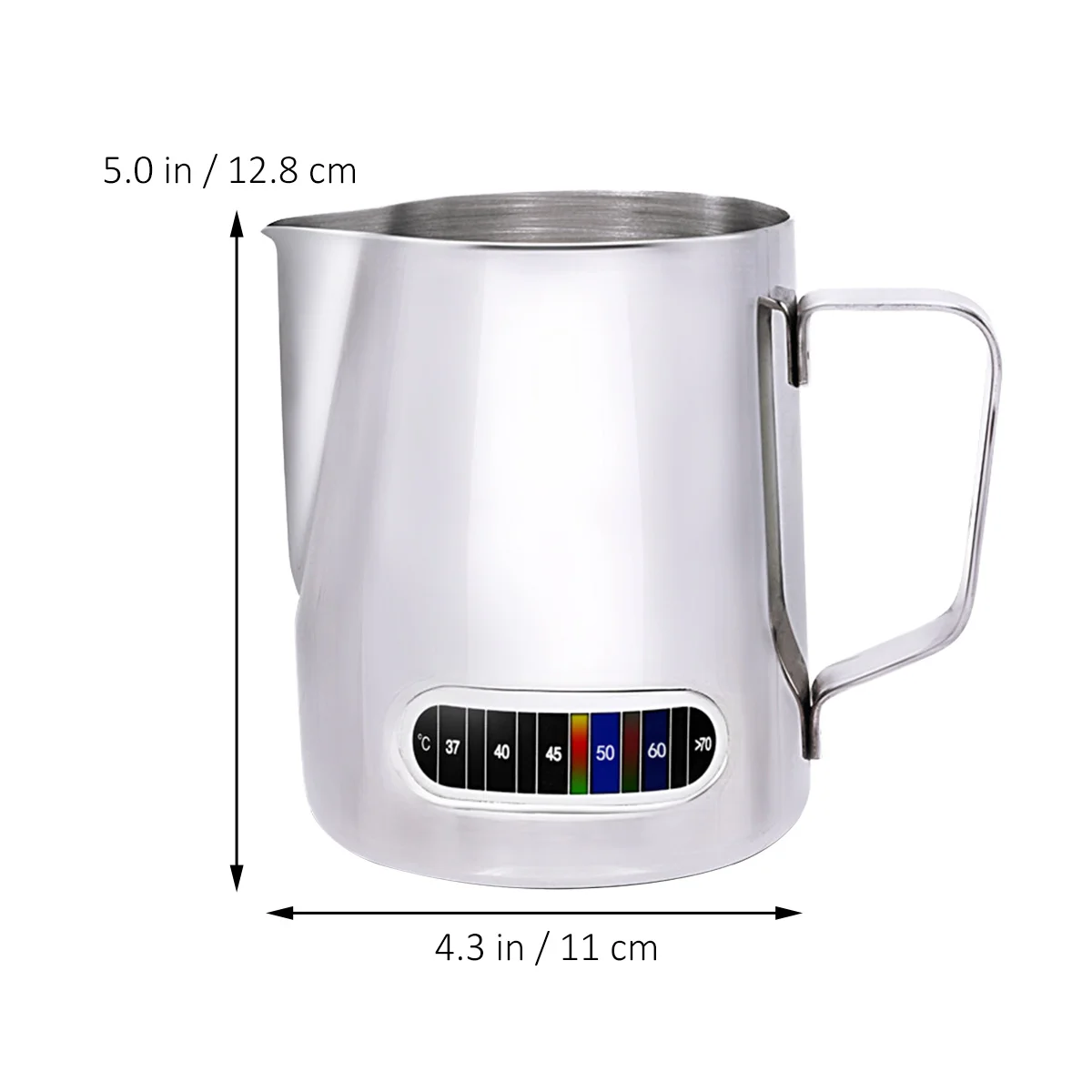 Milk Frothing Pitcher Thermometer Sticker Measuring Cup Comfortable Handle Coffee Frothing Jug for Espresso Cappuccino Hot