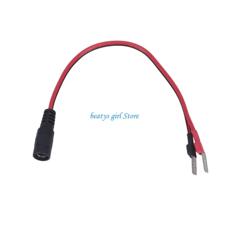 C7AB Replacement Charging Leads for Battery Tab Connection, DC5.5 X 2.1 Mm Female Socket, 22Cm Adapters Cable with Redness Black