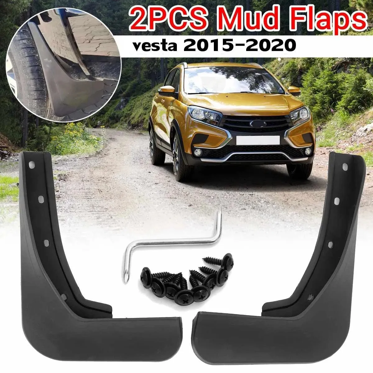 Mudguards Rear for Lada Vesta 2015-2020 Mud Flaps Rear Mud Flaps Exterior Details Mud Flaps for Mudguard Car Dirt Splash