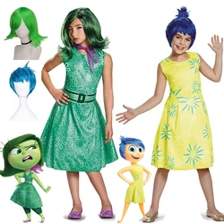 Halloween Girls Cosplay Party Animation Movie Inside Costumes Summer Carnival Masquerade Girls Mood Joy Disgust Dress