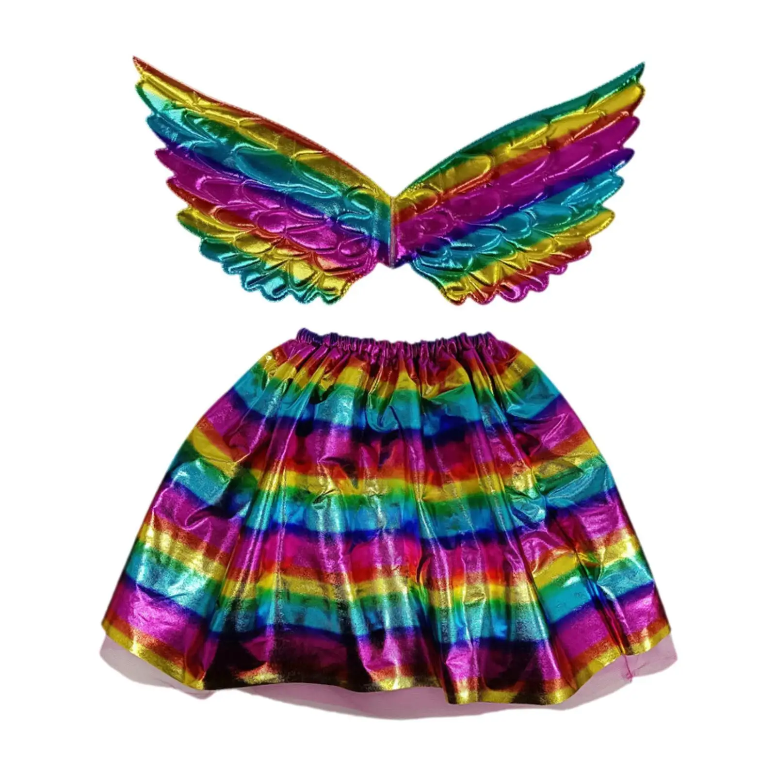 Girls Skirt Set Cosplay Outfit with Wing Decorative Decor Accessories Dressing