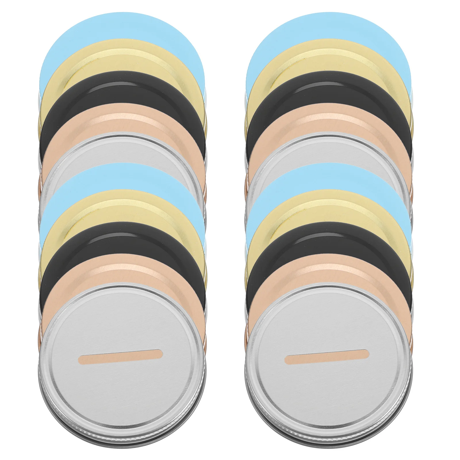 

20Pcs Piggy Bank Lids Coin Slot Covers Tinplate Jar Sealing Caps Leakproof Canning Jar Accessories for Home Storage