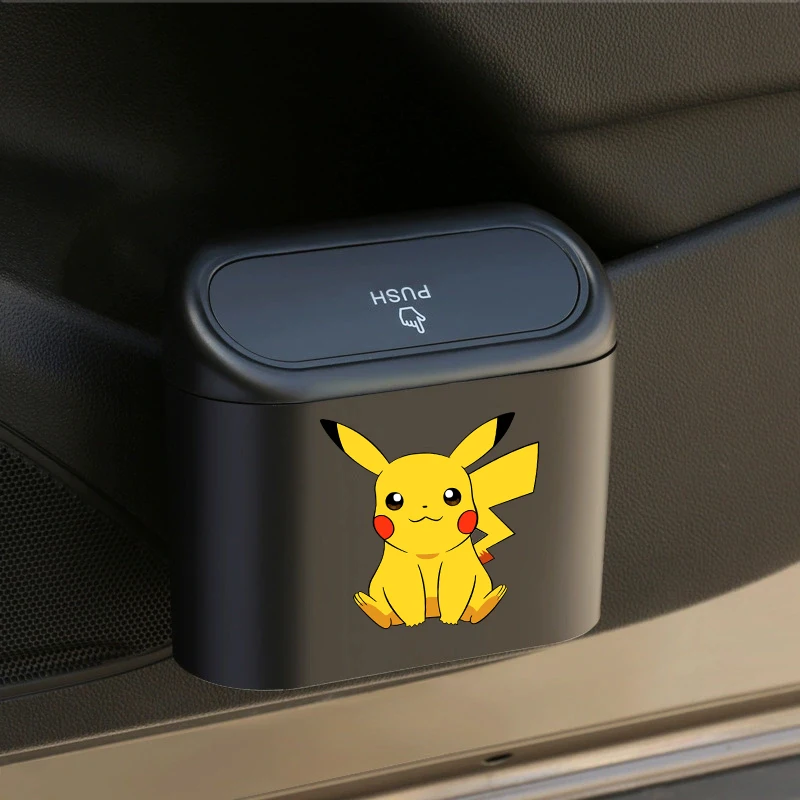 

New Pokemons Car Trash Can Pikachus Cartoon Anime Pattern Car Door Garbage Can Auto Parts Cars Garbage Waste Bin Refuse Bin Gift