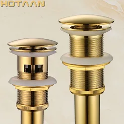 Antique Brass Gold Black Bathroom Brass Pop Up Sink Drain Brass Pop-up Drain basin waste