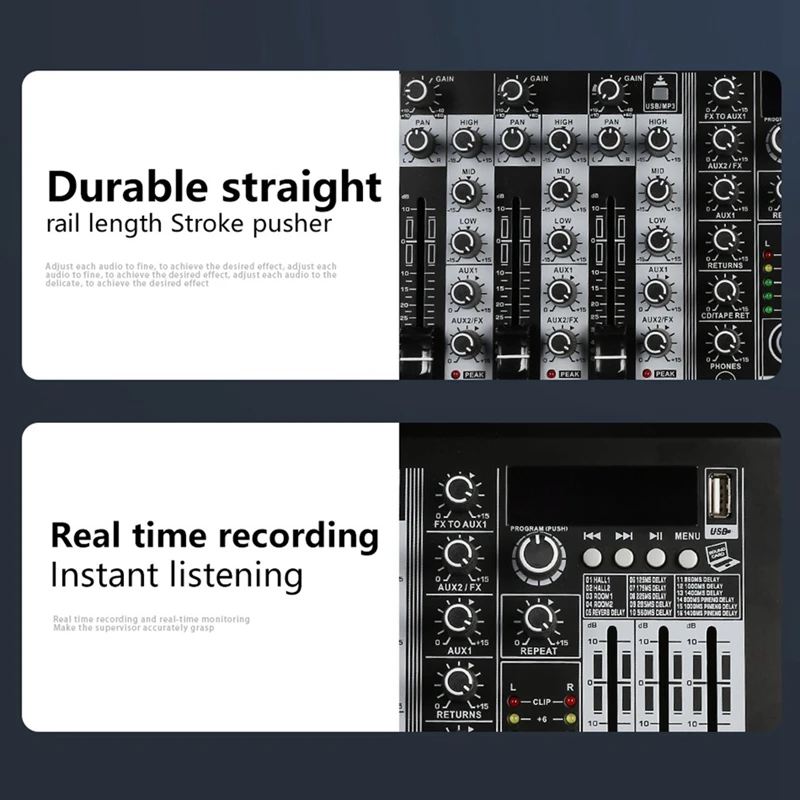 KP4 Audio Mixer With Effects For Professional Beginners Stereo Input Live Streaming 4 Channel Mixer Stereo Mixer