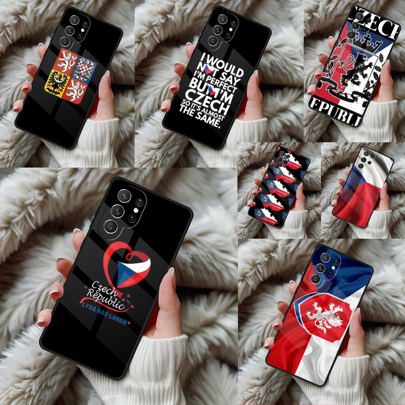 Czech Republic Flag Phone Case For Samsung Galaxy S24 S25 S26 Ultra S22 S23 Plus S21 S20 FE Note10 TPU Cover