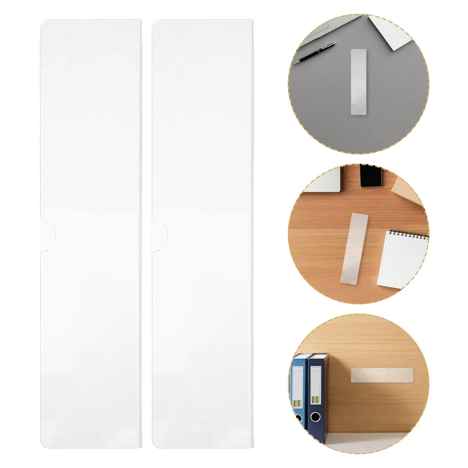 5Pcs Transparent Acrylic Name Plate Holder Wall Mounted Office Door Label Plates Double-Sided Adhesive Conference Room Sign